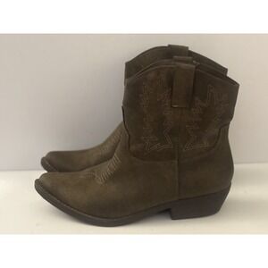 Me Too Boots Brown Western‎ Cowgirl Boots Size 7.5M Ankle